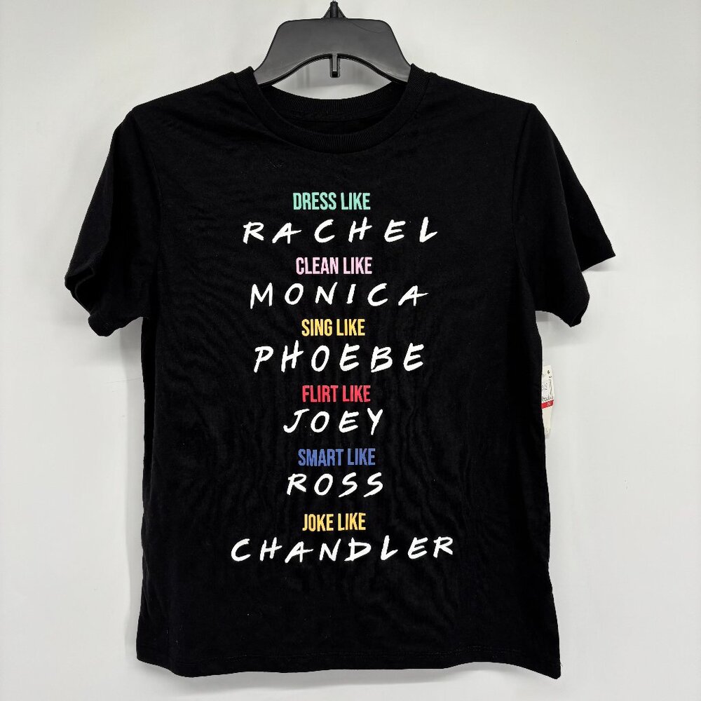 Friends Love Tribe Women's TV Show Short Sleeve Graphic Tee Black Size XS NWT